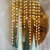 Rose Gold Glitter Circle Dot Garland Paper Banner висячие Фон Рождество День Рождения Свадебные украшения Душ