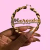 3UMeter Hiphop Sexy Bamboo Hoop Earrings Customizable Customize Name Earrings Bamboo Style Custom Statement for Gifts