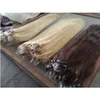 Micro Loop Links Hair Extension Nano Ringar 100% Remy Human Hair 100s 50g Bleach Blond # 613 Silky Rak Black Brwon 14 till 24 tum