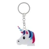 Het unicorn keychain nyckelring mobiltelefon charms handväska hängsmycke barn gåva leksaker telefon dekoration tillbehör häst nyckel ring wcw060