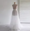 2019送料無料シンプルなシアーオーバースカート結婚式のドレスイブニングパーティーガウンのための安い結婚式のアクセサリーをチュールスカート