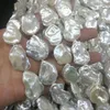 送料無料養殖培養コイン淡水パールビーズフラットラウンドナチュラル18-22mバロック様式のビーズのブレスレットの宝石類の宝石作り
