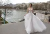 Julie Vino 2019 A Line Wedding Dress Jewel Neck Crystals Bridal Gowns Lace vestido de novia Sweep Train Wedding Gowns Custom