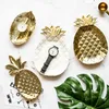 Kreatywny Złoty Pineapple Ceramiczne Przechowywanie Tacy Złoty Pineapple Biżuteria Paleta Jedzenie Paleta Suche Owoców Płyty Home Decoration Talerz