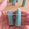 5pcs Natural Amazonite Gemstone Towers Chakra Cristal Mineras Quartz Pointed facetado Obelisco Wicca Reiki Terapia Varinhas mágicas 4-9cm