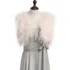 100% румяна розовый страус перо свадебные болеро меховая куртка для леди женщины вечернее платье свадебное платье невесты мех обертывающие шали MX191019