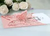 Laser Cut Invitations OEM Support Customized Butterfly Folded Hollow Wedding Party Invitation Cards With Envelopes BW-HK126