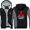 Homens de inverno Casual Mitsubishi Moletom Fleece Zipper Hoodies Casaco Homem Novos Jackets V191105