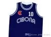 남자 대학 10 Drazen Petrovic 저지 농구 대학 Cibona 자그레브 저지 팀 스포츠 팬을위한 블루 통기성 판매 최고 품질