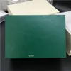 2 stilleri Yeni En Kaliteli Koyu Yeşil Orijinal Woody İzle Kutusu Kağıtları Rolex Box 116600 Saatler Kutuları için Hediye Çantası