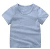 Abbigliamento per bambini Ragazzi Solid T-shirt Ragazze Estate Manica corta Top Baby Bamboo Cotton Camicie casual Toddler Boutique Tee Fashion Camicette B5556