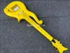 Rare Diamond Series Yellow Prince Cloud Guitarra eléctrica Cuerpo de aliso, mástil de arce, incrustaciones de puntos negros, cordal envolvente