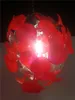 Modern Flower Decorative Glass Pendant Lighting Red Shade Wedding Chandeliers Hand Blown Glass Chandelier for Christmas Decor