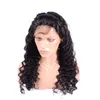 Peruca dianteira do laço do cabelo humano malaio 13x4 perucas de onda profunda cor natural encaracolado produtos de cabelo de 8-24 polegadas