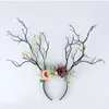 Gothic Antlers Deer Horns Branch Flower Twig Hair Band Headband Cosplay Fancy Head Dress Christmas Costume Hairband Po Props12847