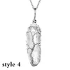 Hexagonal Prism Column Pendants Necklaces Life Tree Natural Stone White Crystal Quartz Yoga Meditation Healing Point Pendulum Charm Jewelry