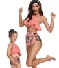 wholesale gland fendu parent-enfant maillot de bain bikini costume fendu enfants femmes filles volant sexy yakuda flexible élégant imprimé léopard bikini ensemble