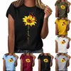 New Women T-Shirt Live A Little Sunflower T-shirt O-Collo manica corta Donna Grigio chiaro 2018 Summer t shirt Ladies Top Tee #PJP