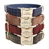 Spersonalizowany Kołnierz Pet Plaid Garnitur Faber Niestandardowy Nazwa Identyfikator Tag Regulowane Obroże Lead Smycz Zestaw Darmowe Grawerowanie Dog Collars T200517