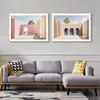 Moderne Moranti decoratieve schilderijen sofa achtergrond muur verf eenvoudige sfeervolle woonkamer nachtkastje kristal porselein schilderij