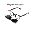 Aimant lunettes Clip miroir Clip sur lunettes de soleil lunettes de pilote lunettes de soleil polarisées hommes lentille avec lunettes claires cadre