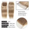 KissHair Color 8 Light Brown Ash Blonde Brazilian Body Wave Straight Hair Bundles with Closure 100 Human Hair Extension3912326