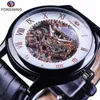 Forsining Retro Klassisches Design Römische Zahl Display Transparent Fall Mechanische Skeleton Uhr Männer Uhr Top Marke Luxus Clcok