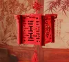Lantern Chinese Red Wooden Laser Cut Wedding Candy Box For Bride Shower Double Happiness Wedding Favor Boxes SN3939