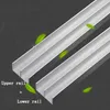 Groove Aluminium Alloy Glas Skjutdörr Slide Way Track Chute Remskiva Glas Bakgrundsguide Bottom Utjämning Gratis Hjul