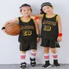ホットポピュラーアメリカンバスケットボールスーパースターカスタムバスケットボールジャージが大きな子供向けの屋外スポーツ服