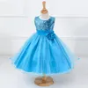 Venda quente do bebê lantejoulas menina flor vestidos de festa vestido de princesa crianças roupas infantis menina pageant vestidos