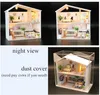 Latest 124 dollhouse miniature bathroom wooden diy doll house kids toys room with kitchen accessories jouets pour enfants MX200417708561