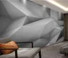 carta da parati personalizzata per pareti 3D Wallpapers tridimensionale grigia parete di fondo europeo 3D poligono tridimensionale europea
