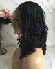 American Twist flätor hår syntetisk spets fram peruk tung densitet 200% svart färg syntetiska hår spetsar peruker för svarta kvinnor gratis shipping
