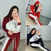 Kadın Spor Takımları Baskılı Sonbahar Takipleri Uzun kollu Sıradan Spor Kostümleri 2 Parça Giyim Seti Hoodies Sweatshirt