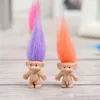 Kolorowe włosy troll lalki rodziny członkowie ojca mama baby boy girl tamy trolls zabawki prezent szczęśliwy miłość rodzina