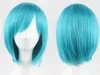 Perruque nouvelle mode bleu perruque courte droite Anime Cosplay perruques de cheveux