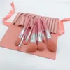 12pcs/set light blue handle makeup brush foundation eye shadow brush with bag makeup tool set 30 sets DHL