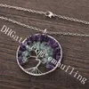 10Pcs Sacred Charisma Round Family Tree of Life Purple Amethyst Green Fluorite Stone Chip Beads Layering Necklace Wonderful Mothers Day Gift