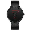 Neue einfache Design wasserdichte Edelstahl Mesh ultradünne Zifferblatt Herrenuhr Top Quarz Relogio Masculino