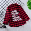 Baby Kids Kläder Tjejer Plaids T-shirts Boys Check Grid Toppar Långärmad Blus Fashion Brev Tryckt Preppy Cardigan Casual Shirt YFAYP966