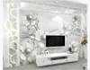 Customized 3d mural wallpaper photo wall paper Precious fashion three-dimensional pearl jewelry flower living room TV background mural