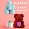 9quot Rose Bear Jabón Flor Teddy Boda Cumpleaños Día de San Valentín Regalo de boda creativo Favor de las niñas DEC4736636602