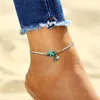 Boho freshwater pearl charm anklets women barefoot sandals beads ankle bracelet summer beach starfish beaded ankle bracelets foot jewelry GB