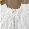 Roupas de crianças 2019 verão criança bebê meninas roupas plisse branco top mini vestido + xadrez pp fundo curto calças curtas crianças outfits casuais conjunto