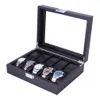 High Carbon Fiber 5 6 10 12 Grid Watch Box Watch Display Storage Box Bracelet Display Slots Case holder Storage Container236V