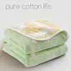 Couverture d'été en pur coton pour bébé, 90 à 100cm, literie pour tout-petits, couette à 6 couches en mousseline pour Newbons, serviette de bain en gaze baby deken1509515