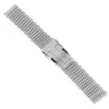 18/20/22mm Silver Stainless Steel Strap Mesh Watch Band Fold Over Clasp Safety Replacement Bracelet Spring Bars Straight Ends Accessory