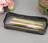 PVC Pencil Bag Zipper Pouch School Students Clear Transparent Waterproof Plastic PVC Storage Box Pen Case Mini Travel Makeup Bags