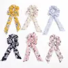 Bow Streamers Hair Ring Fashion Ribbon Girl Bandas elásticas para el cabello Scrunchies Horsetail Tie Estampado floral Headwear Accesorios para el cabello 20pcs F316